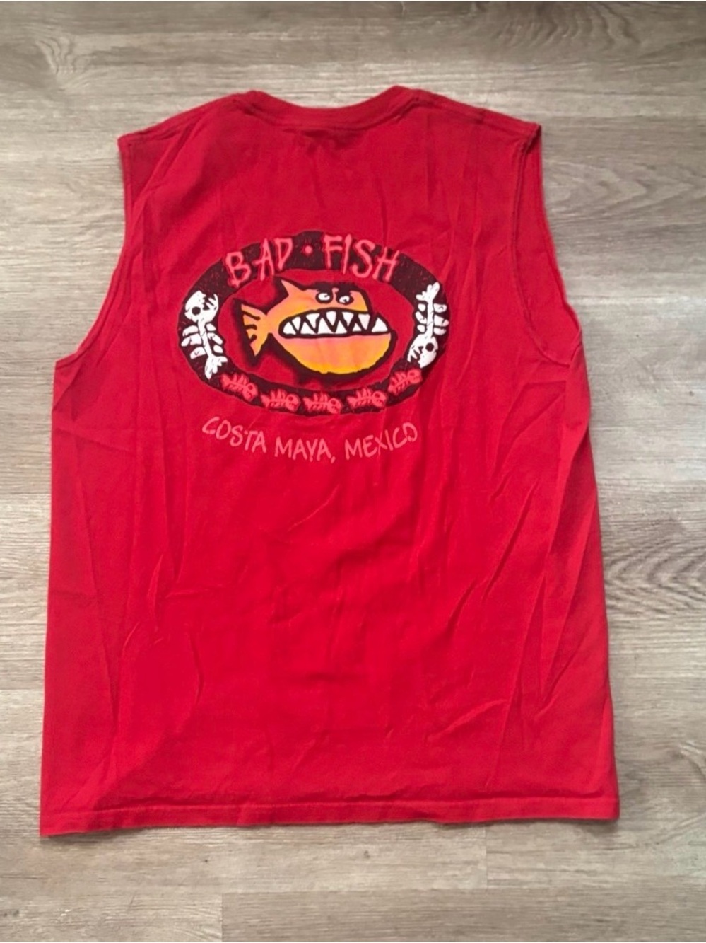 Vintage 2000s sleeveless Badfish Logo T-shirt Y2K